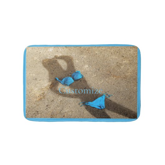 Blauw Bikini Strand Zand Thunder_Cove Badmat (Voorkant)