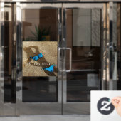 Blauw Bikini Strand Zand Thunder_Cove Raamsticker (Kantoordeur)