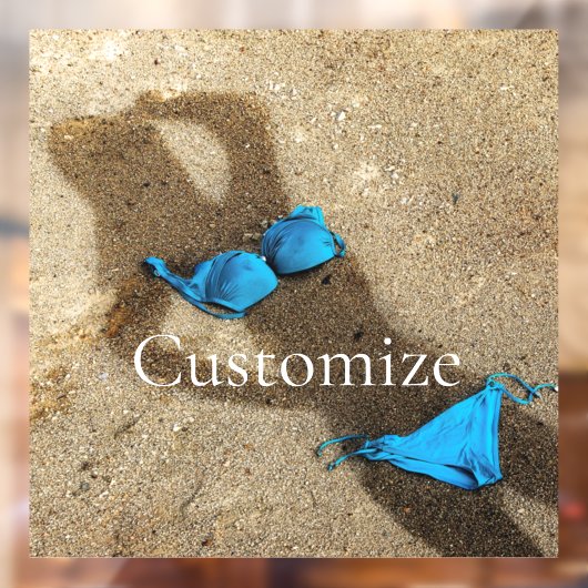 Blauw Bikini Strand Zand Thunder_Cove Raamsticker (Vel 2)