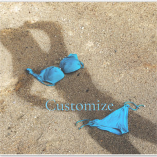 Blauw Bikini Strand Zand Thunder_Cove Sticker