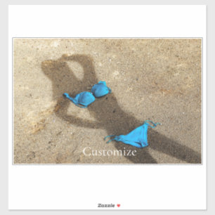 Blauw Bikini Strand Zand Thunder_Cove Sticker