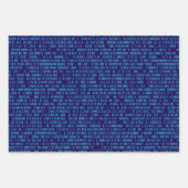 Blauw Binair Numeriek Systeem Inpakpapier Vel (Voorkant)