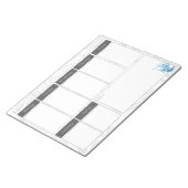 Blauw Bird & Floral Pattern Wekelijks Agenda Notep Notitieblok (Schuin)