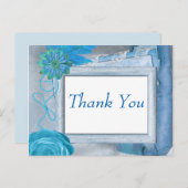 Blauw blad Dank u Briefkaart (Voorkant / Achterkant)