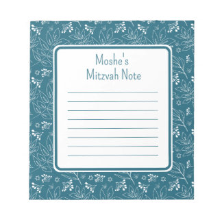 Blauw blad Mitzvah Note Notitieblok