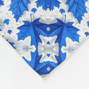 Blauw Blad Patroon Dekbed Fleece Deken