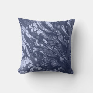 Blauw blad patroon kussen