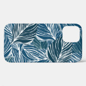 Blauw bladpatroon: behang. Case-Mate iPhone case (Achterkant (horizontaal))