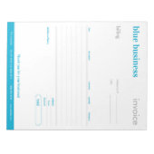 Blauw blanco bestelformulier of Notitieblok factuu (Voorkant)