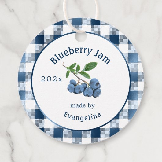  blauw blaubes jam Canning Bedankjes Labels (Achterkant)