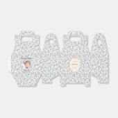 Blauw Blauw Bladeren Bloemen Doop Bedankdoosjes (Uitgevouwen)