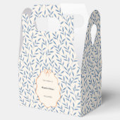 Blauw Blauw Bladeren Bloemen Doop Bedankdoosjes (Geopend)