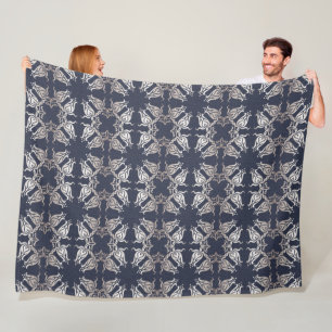 blauw blauw patroon met barokstijl fleece deken