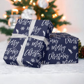 Blauw blauw patroon met heerlijk kerstsnowflake cadeaupapier