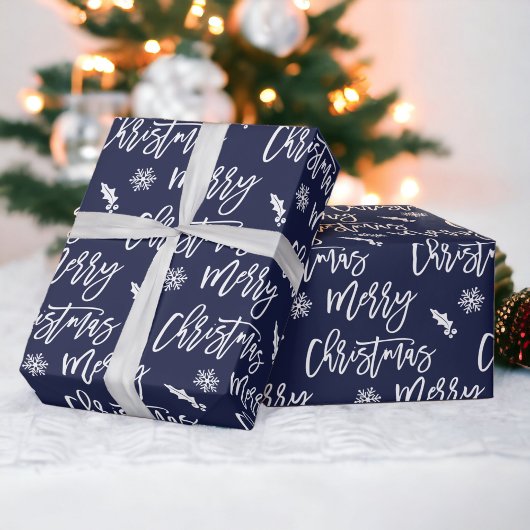 Blauw blauw patroon met heerlijk kerstsnowflake cadeaupapier