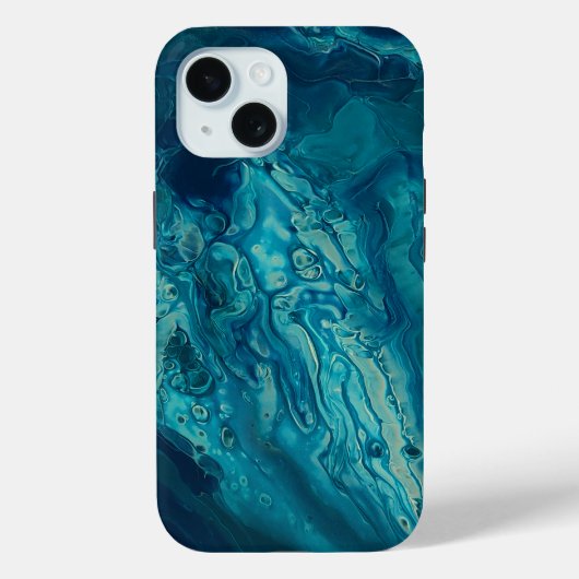 Blauw Blauwgroen acrylveeg Abstract vloeibaar Case-Mate iPhone Case (Achterkant)