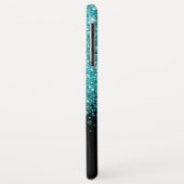 Blauw, Blauwgroen, Glitter, Naam en Monogram, Meis Case-Mate iPhone Case (Achterkant/links)