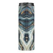 Blauw Blauwgroen Gouden Agaat Modern Glam Elegant Thermosbeker (Achterkant)