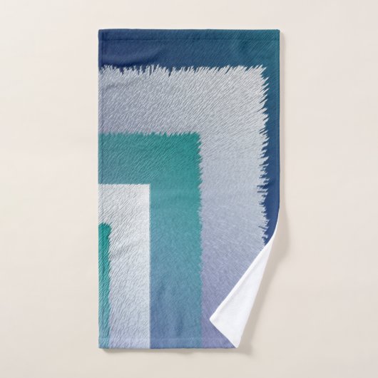 Blauw blauwgroen grijs ex pastel bad handdoek (Handdoek)