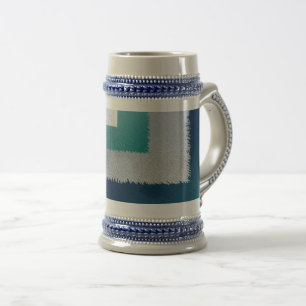 Blauw blauwgroen grijs ex pastel bierpul