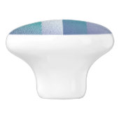 Blauw blauwgroen grijs ex pastel keramische knop (Zijkant)