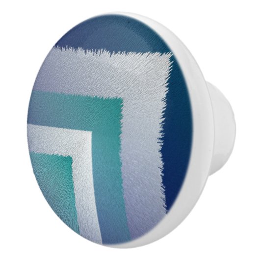 Blauw blauwgroen grijs ex pastel keramische knop (Rechts)