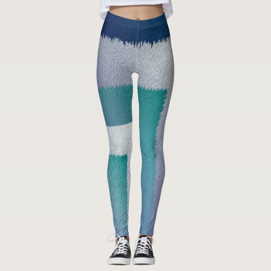 Blauw blauwgroen grijs ex pastel leggings (Voorkant)