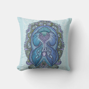  blauw & Blauwgroen Mandala ontwerp Kussen