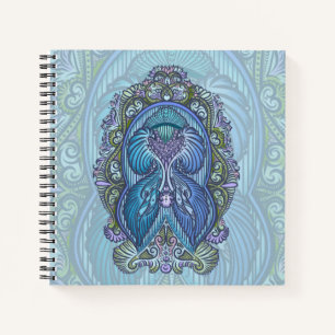 blauw & Blauwgroen Mandala ontwerp Notitieboek