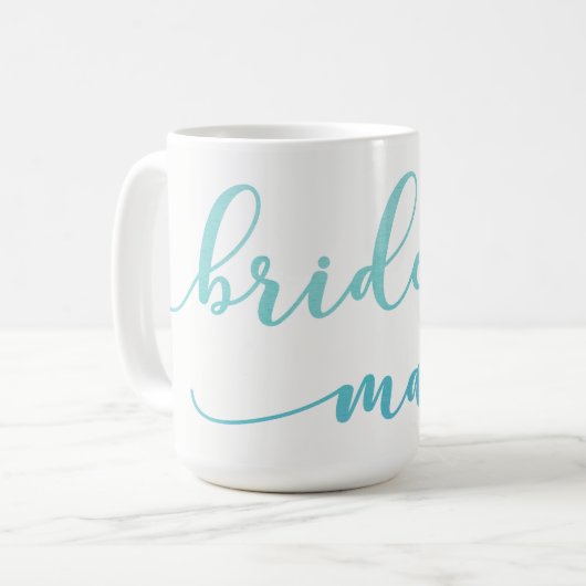Blauw & Blauwgroen Ombre Waterverf Bruidsmeisje Gi Koffiemok (Voorkant links)