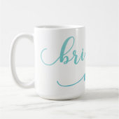 Blauw & Blauwgroen Ombre Waterverf Bruidsmeisje Gi Koffiemok (Links)