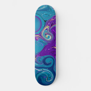 Blauw, Blauwgroen, Paarse zwemvezel Skateboard