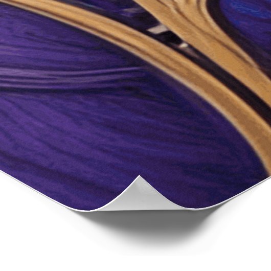 Blauw blauwgroen Poster met prachtige Art Nouveau (Hoek)