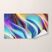 Blauw Blauwgroen Roze Geel Wavy Abstractie Bad Handdoek (Handdoek)