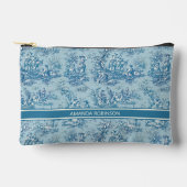  blauw blauwgroen Toile de Jouy bedrukt Etui (Voorkant)