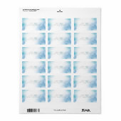 Blauw Blauwgroen Waterverf Abstract Lijst Etiket (Full Sheet)