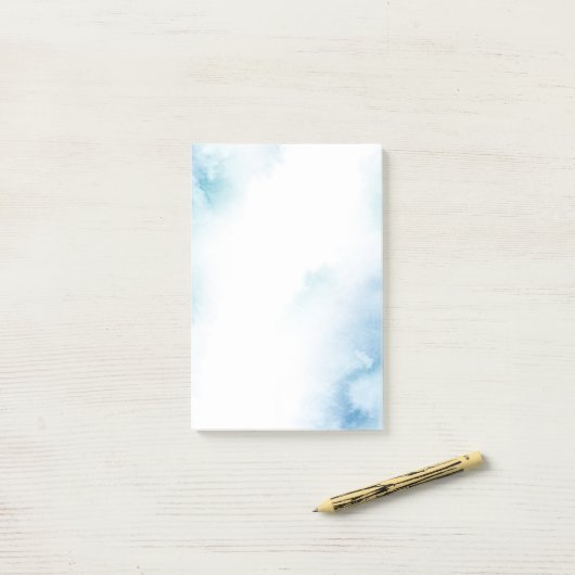 Blauw Blauwgroen Waterverf Abstract Lijst Post-it® Notes (Op bureau)