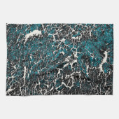 Blauw Blauwgroen zwart wit Abstract patroon Theedoek (Horizontaal)