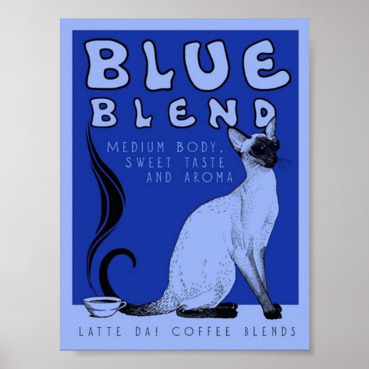 Blauw blend koffie-Poster Poster (Voorkant)