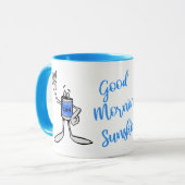Blauw Blikje Wezen Koffiemok Mok (Voorkant links)