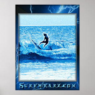 Blauw bliksemPoster Poster