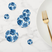 Blauw Bloeiend Waterverf Bloem Botanisch Wit