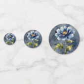 Blauw bloem aquarel patroon confetti (Voorkanten)