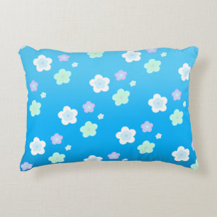 Blauw Bloem Bloem Gradiënt kleurrijk Patroon Accent Kussen