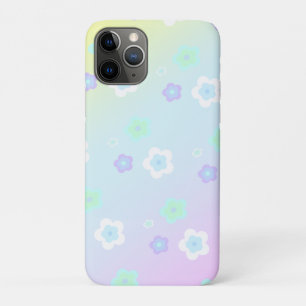 Blauw Bloem Bloem Gradiënt kleurrijk Patroon iPhone 11 Pro Hoesje