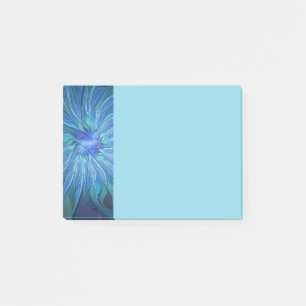 Blauw Bloem Fantasie Patroon, Abstracte Fractale K Post-it® Notes