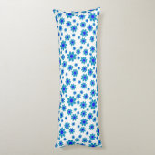 Blauw Bloem Motief | Daisy Pattern Lichaamskussen (Achterkant (Verticaal))