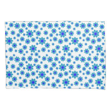 Blauw Bloem Motief | Madeliefjes Patroon