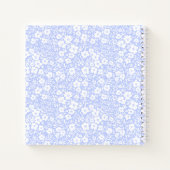 Blauw Bloem Motief Monogram Notitieboek Journaal (Achterkant)