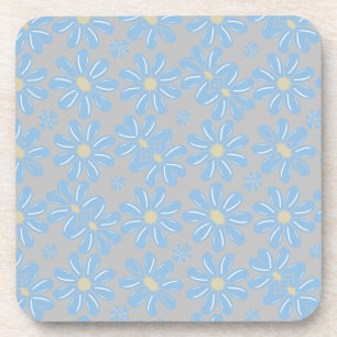 Blauw Bloem Motief - Onderzetter